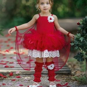 3 pc Dollcake Red White Blessings Tutu 2